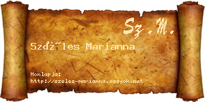 Széles Marianna névjegykártya