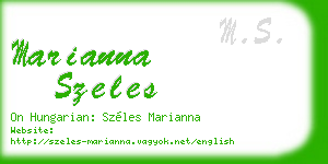 marianna szeles business card